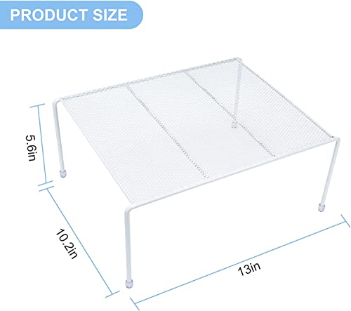 SIBAO Set of 2 Mesh Kitchen Shelves Cabinet Storage Shelf Rack (13.1 x 10.2 Inch) ，Kitchen Bathroom Pantry Cupboard Desk Home Office, Fridge, Cabinet, Bathroom Cupboard (White) - color: White