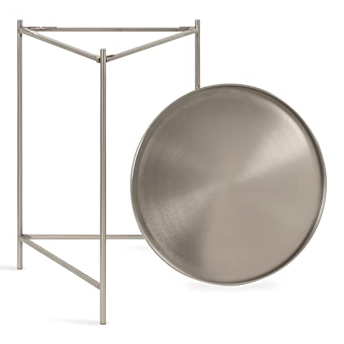 Kate and Laurel Ulani Modern Nesting Side Table; Set of 2; Silver; Sophisticated End Tables for Storage and Display - color: Silver