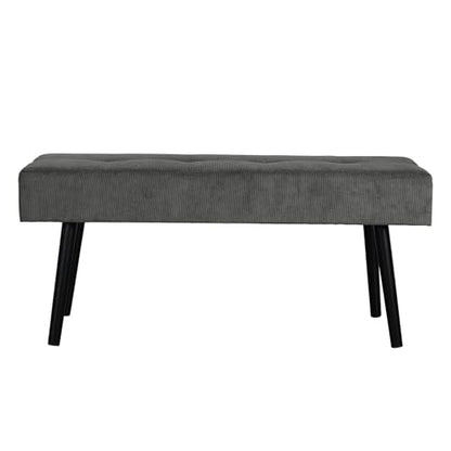 Comfy to go Entryway Bench - Grey Bench for Bedroom, Modern Ottoman End of Bed, Corduroy Padded Benches for Living Room, Foyer, Mudroom, Hallway - 39" L x 14" W x 17" H | Corduroy Padded Benches for Living Room, Foyer, Mudroom, Hallway - 39" L x 14" W x 1