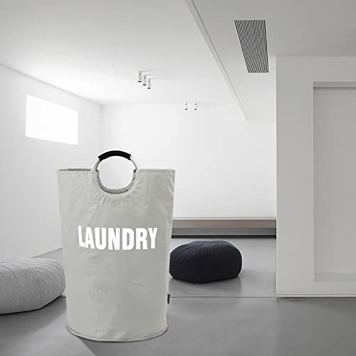 DOKEHOM 160L XX-Large Laundry Basket (7 Colors), Collapsible Laundry Bag, Foldable Laundry Hamper, Folding Washing Bin (Grey, XXL) | Freestanding tall washing bin & foldable laundry bag. Extra large clothes storage basket with durable sturdy handles - col