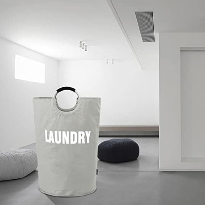 DOKEHOM 160L XX-Large Laundry Basket (7 Colors), Collapsible Laundry Bag, Foldable Laundry Hamper, Folding Washing Bin (Grey, XXL) | Freestanding tall washing bin & foldable laundry bag. Extra large clothes storage basket with durable sturdy handles - col