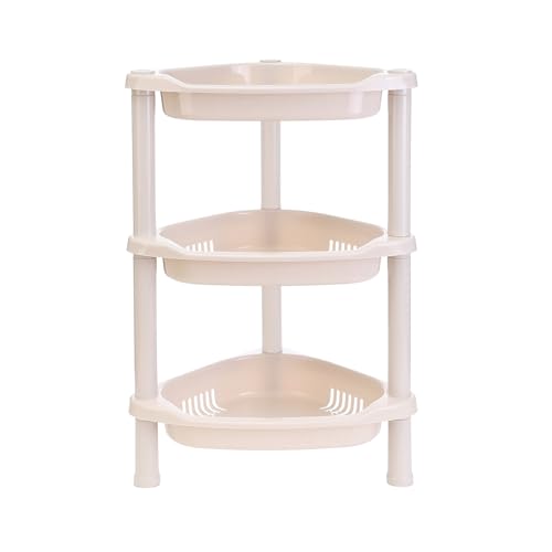 3 Tier Beige Corner Shower Caddy, 14.5 x 10 x 22.5 Inches, Plastic Shower Stands for Inside Bathroom, Bathtub, Shower Table (Beige 3 Tier) - color: Beige 3 Tier