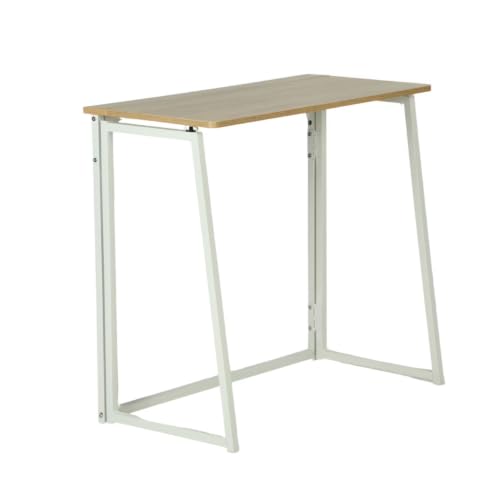 Folding Computer Desk for Small Spaces, 31.4 Inch Foldable Computer Table for Home Office, Study, Writing Work Desk (Oak) - color: Oak