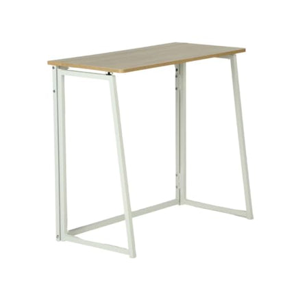 Folding Computer Desk for Small Spaces, 31.4 Inch Foldable Computer Table for Home Office, Study, Writing Work Desk (Oak) - color: Oak