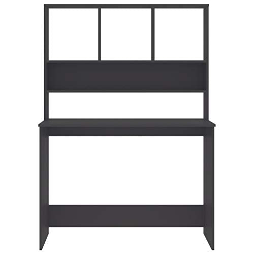 Armoire Desk for Home Office, Modern, Compact, Diamond, Grey, Acrylic, Brushed, Adjustable Height - color: Grey, size: Compact