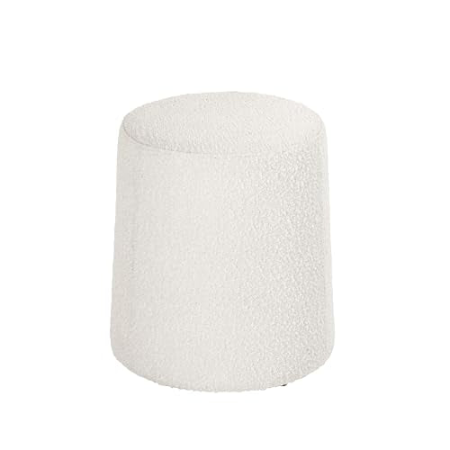 HomePop 17" Organic Shape Ottoman - Cream Boucle - color: Cream Boucle