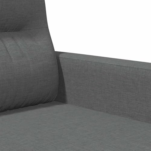 2-Seater Sofa, Modern LoveseatCouch for Small Spaces, Compact Dark Grey Polyester Fabric Settee with Pillows for Living Room, Apartment and Office, 54.3 Inch Wide - size: 2-Seater
