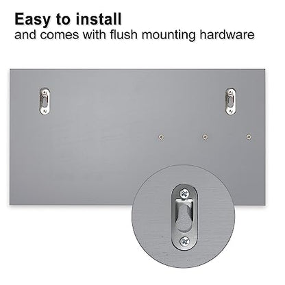 Lwenki Mail Organizer for Wall Mount – Key Holder with Shelf Includes Letter Holder and Hooks for Coats, Dog Leashes – Rustic Wood with Flush Mounting Hardware (16.5” x 8.7” x 3.5”) (Gray) - color: Gray