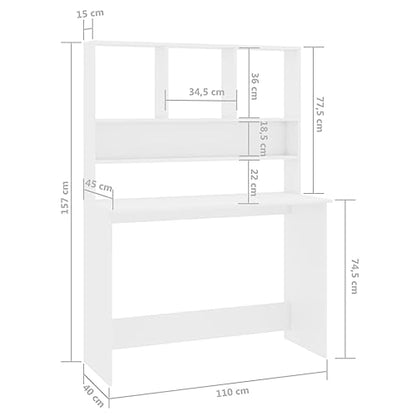 Armoire Desk, High Gloss White, Compact, Diamond, Acrylic, Brushed - color: High Gloss White, size: Compact