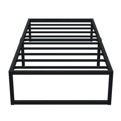 EMODA 16 Inch Narrow Twin Bed Frame 30x75, Heavy Duty Metal Platform | No Box Spring Needed, Easy Assembly, Noise Free, Black - color: Black, size: Narrow Twin, style: 16 inch