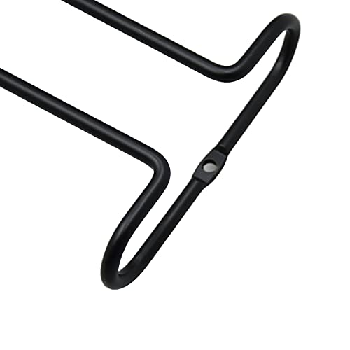 10 Inch Wine Glass Rack Under Cabinet Shelf Stemware Storage Hanging Hanger Organizer Glasses Holder with Drying Under Counter Metal for Kitchen and Bar Set of 4 Black - size: set of 4 black, style: Double Opening