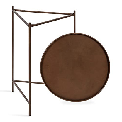 Kate and Laurel Ulani Modern Nesting Side Table; Set of 2; Bronze; Sophisticated Glam End Tables for Storage and Display - color: Bronze