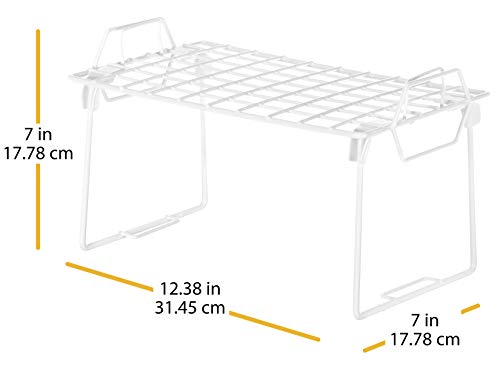 Whitmor Wire Grid Stacking Shelf Small, White - size: 1-TIER, 7"L x 12"W x 7"H