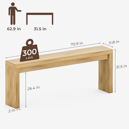 Extra Long Console Table for Entryway, 70.9-Inch Farmhouse Wood Behind Couch Table, Modern Entryway Rectangular Console Table for Entrance, Living Room, Hallway, Foyer (Natural) - color: Natural