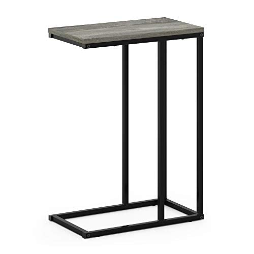 Furinno Camnus Modern Living C Shaped Sofa Side Table, 9.8 in x 17.9 in x 25 in, French Oak Grey - color: French Oak Grey, size: C-shape Metal Frame