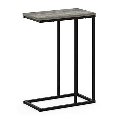 Furinno Camnus Modern Living C Shaped Sofa Side Table, 9.8 in x 17.9 in x 25 in, French Oak Grey - color: French Oak Grey, size: C-shape Metal Frame