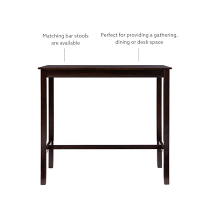 Linon Claridge Walnut 42 inch Height Bar Table - color: Walnut, size: Bar Height