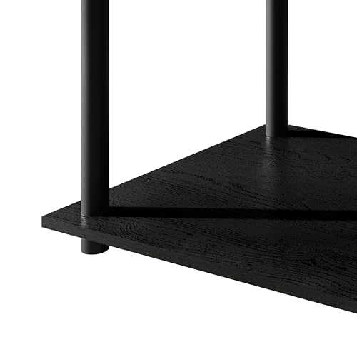 Coffee Table with Open Storage Shelf, Modern Design, Black - color: Black