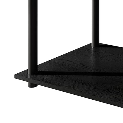 Coffee Table with Open Storage Shelf, Modern Design, Black - color: Black