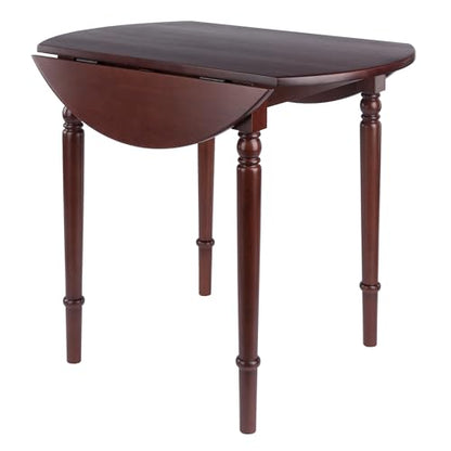 Winsome Sorella 3-pc Set Round Drop Leaf Table, Walnut - color: Walnut, size: Table + 2 Chairs