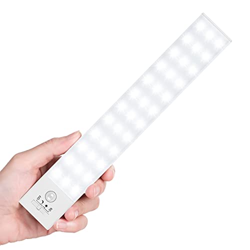 BLS 36 LED Closet Light Battery Powered, Super Bright Under Cabinet Lighting, Motion Sensor Indoor, Wireless, 1500mAh Rechargeable, 120 Days Run Time - color: 5500K Daylight White-8.9 inches-1 Pack