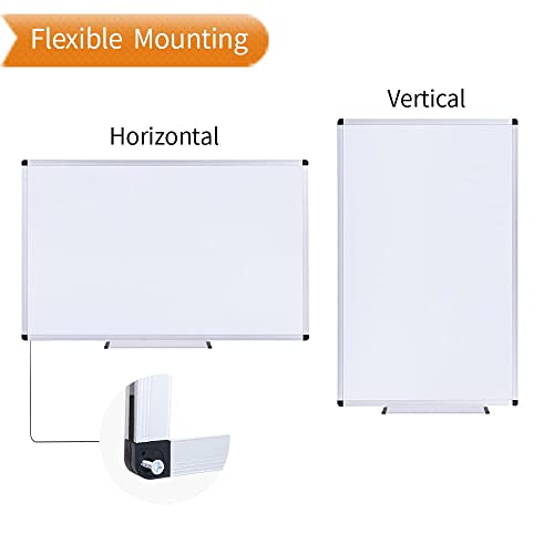 VIZ-PRO Magnetic Whiteboard, 40 x 30 Inches, Dry Erase Board for Wall | Includes 1 Eraser, 2 Markers & 4 Magnets, Aluminum Frame, for School Office and Home - size: 40 X 30 Inches