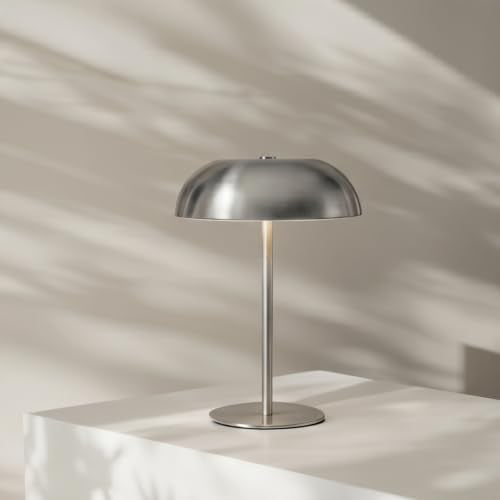 Portable LED Mushroom Table Lamp - color: Silver