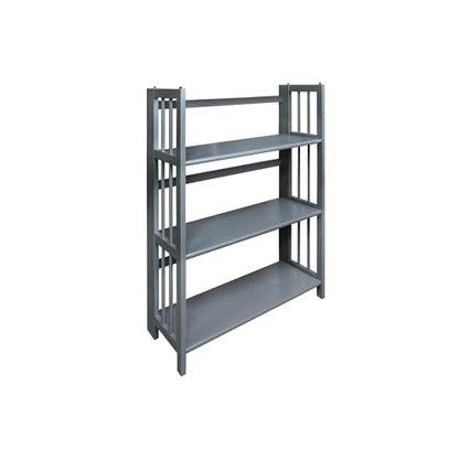 Casual Home 3-Shelf Folding Stackable Bookcase (27.5" Wide)-Slate Gray - color: Slate Gray, size: 3-Shelf Stackable