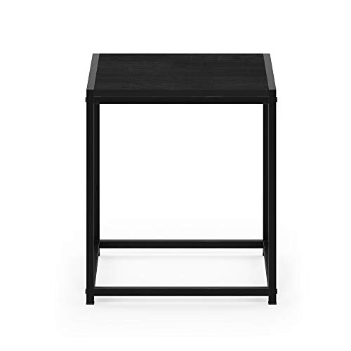 FURINNO Camnus Modern Living End Table, Americano, 1 Tier, Metal Frame - color: Americano, size: 1-Tier, 15.75" Square
