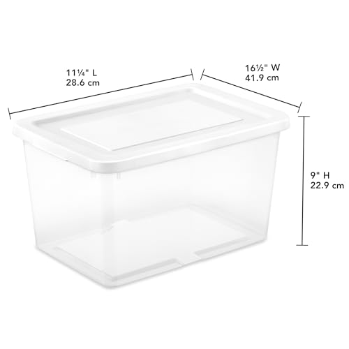 Sterilite Storage Box, Stackable Clear Plastic Bins, 20 Quart, 8-Pack | Heavy-Duty Organizing Containers with Snap-On Lids for Closet, Bathroom, and Office - size: 20 Qt, style: 8 Pack