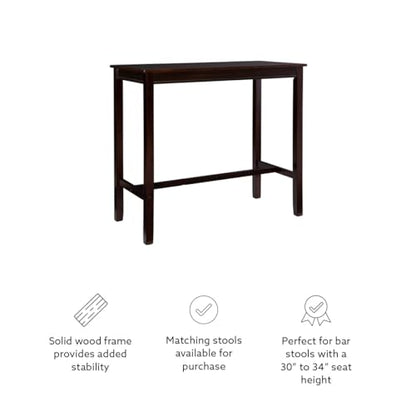 Linon Claridge Walnut 42 inch Height Bar Table - color: Walnut, size: Bar Height