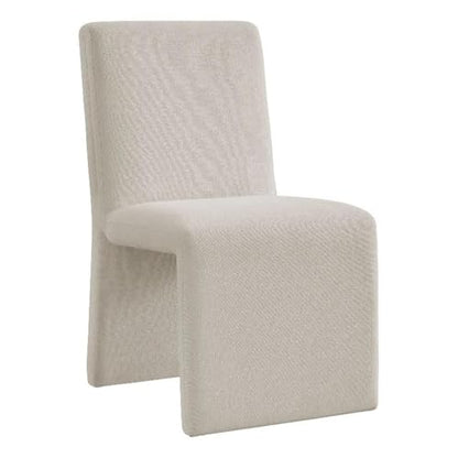 Modway Emory Fabric Slipper Dining Chair in Salt – Upholstered Armless Dining Side Chair – Versatile Modern Accent Chair or Vanity Chair - color: Salt