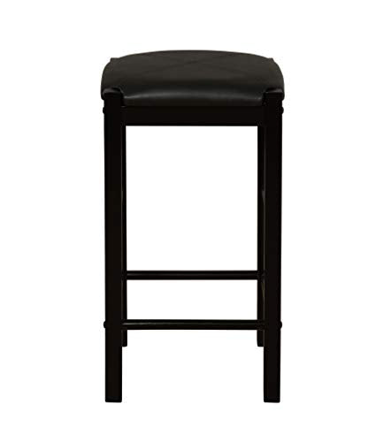 Space Saving Design, Black Finish, Faux Leather Seats, 36 Inch Counter Height Table - color: Black