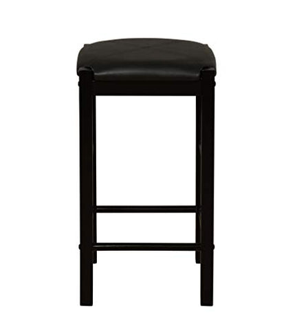 Space Saving Design, Black Finish, Faux Leather Seats, 36 Inch Counter Height Table - color: Black