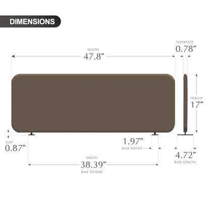 DECOLAB Desk Divider, Privacy Tabletop Partition Panel 48"x18", Taupe | Freestanding Desk Screen. For Dormitory, Office, Student, Counter Top, Testing. No Drill. - color: Taupe