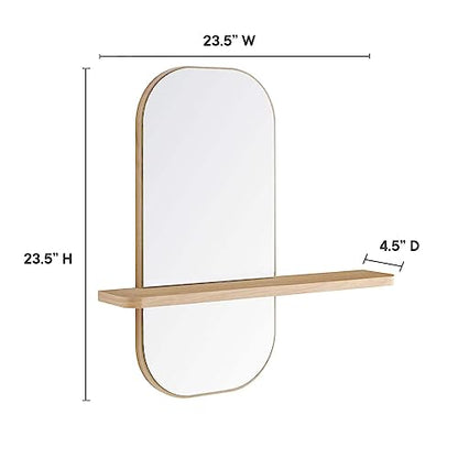 Modway EEI-6349-OAK Solstice Mirror, Oak - color: Oak