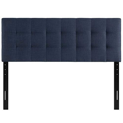 Modway Lily Tufted Linen Fabric Upholstered Full Headboard in Navy - color: Navy, size: Full
