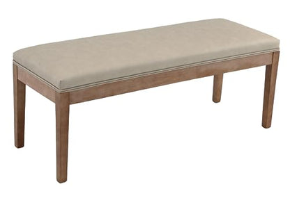 PU Leather Dining Bench Upholstered Entryway Bench Farmhouse Shoe Bench Seat Ottoman for Hallway Living Room Bedroom End of Bed Dining Room Kitchen, 45.5" Long, Gray - color: Pu Leather, Gray