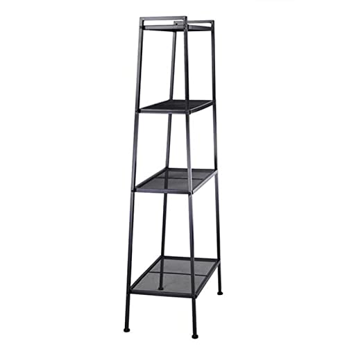 5-Shelf Modern Bookcase, Freestanding Ladder Bookshelf with Industrial Metal Frame for Living Room Bedroom Home Office (Black-4 Tier) - color: Black-4 Tier