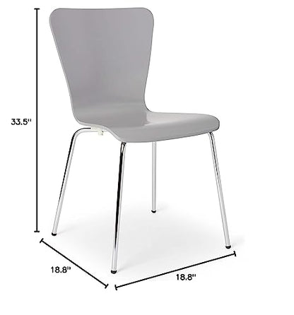 Simple Living Pisa Bentwood Stackable Dining Kitchen Chairs (Set of 2) (gray) - color: Grey