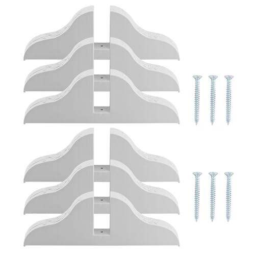 6Pcs Room Divider Stand for Foldable Screen Brackets, Room Divider Stand with Screws, Folding Privacy Screen Holder for Hotel Home Office, 11.81x4.13x0.98inch(Color:White) - color: White
