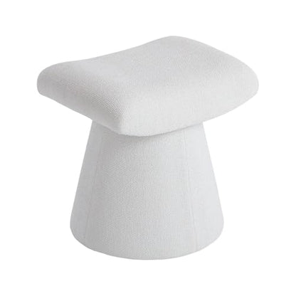 Modern Ottoman with Soft Padded Seat, Multifunctional Vanity Stool, Upholstered Footrest Stool for Living Room and Bedroom - color: White