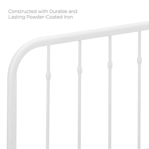 Modway Lennon Modern Farmhouse Metal Full Headboard in White - color: White, size: Full
