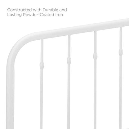 Modway Lennon Modern Farmhouse Metal Full Headboard in White - color: White, size: Full