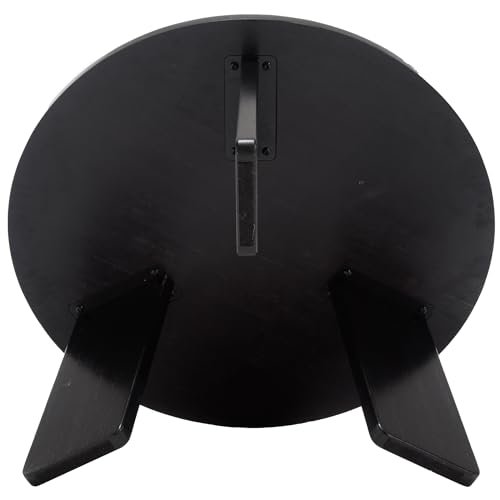 32" Round Coffee Table for Living Room, Wood Coffee Table with Solid Wood Legs, Small Center Table for Apartment, Modern Rustic Coffee Table with Anti-Resistant Top, Easy Assembly, Black - color: Circle, Black