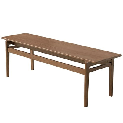 Dining Bench, Narrow Wood Bench, Dining Room Bench with Beam, Table Benches, Entryway Bench, Sturdy and Stable(Brown,100cm/39.3in) - color: Brown, size: 100cm/39.3in