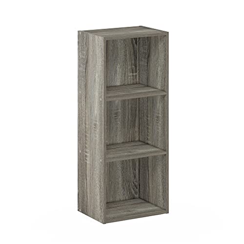 Furinno LUDER Book Shelf, 3-Cube Bookshelf, Bookcase with Open Shelves, 9.3 x 12 x 31.5, Easy Assembly, for Living Room, Bedroom, Home Office, French Oak - color: French Oak, size: 3-Tier Cube