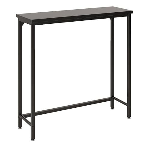 Narrow Entryway Console Table & Sofa Side Table - IndustrialHallway Table for Small Spaces, Behind Couch Table, Multi-Functional Living Room Bedroom Office,Black， 29.5" x 9.4" x 29.5" - color: Black