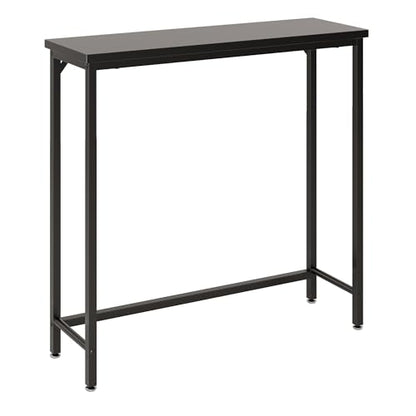 Narrow Entryway Console Table & Sofa Side Table - IndustrialHallway Table for Small Spaces, Behind Couch Table, Multi-Functional Living Room Bedroom Office,Black， 29.5" x 9.4" x 29.5" - color: Black