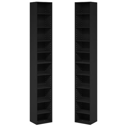 Furinno Pasir Book Shelf Set of 2, 10-Tier Narrow Bookshelf, Blackwood | 9.2 x 11.8 x 78.7, Stackable Bookcase with Open Shelf, for Living Room, Bedroom, Home Office - color: Blackwood, size: Set of 2, 10-Tier, 12-Inch